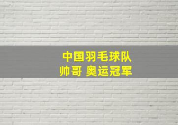 中国羽毛球队帅哥 奥运冠军